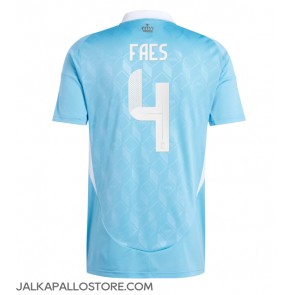 Belgia Wout Faes #4 Vieraspaita EM-Kisat 2024 Lyhythihainen